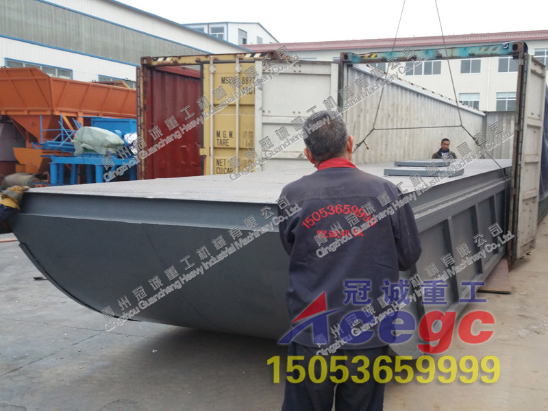 加納客戶(hù)訂購(gòu)的沙金船發(fā)貨現(xiàn)場(chǎng)