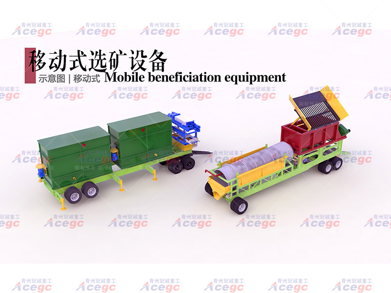 200-300噸移動沙金設(shè)備組合選礦車